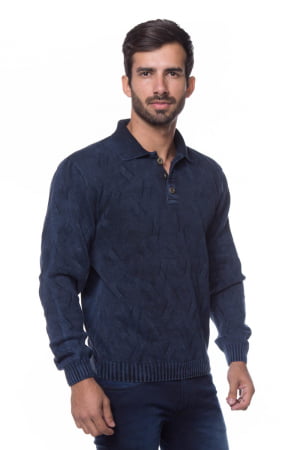 BLUSA POLO ARAN AZUL STONED BLUSA POLO ARAN AZUL STONED