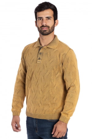 BLUSA POLO ARAN MOSTARDA STONED BLUSA POLO ARAN MOSTARDA STONED
