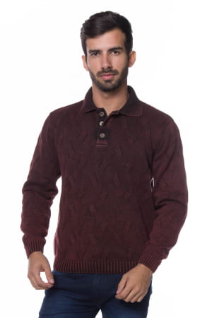 BLUSA POLO ARAN VERMELHO STONED BLUSA POLO ARAN VERMELHO STONED