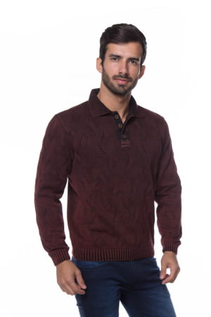 BLUSA POLO ARAN VERMELHO STONED BLUSA POLO ARAN VERMELHO STONED