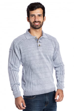 BLUSA POLO SPORTIF STONE CINZA GELO BLUSA POLO SPORTIF STONE CINZA GELO