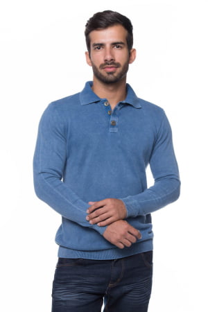 Polo Basic Stone Azul Jeans Polo Basic Stone Azul Jeans