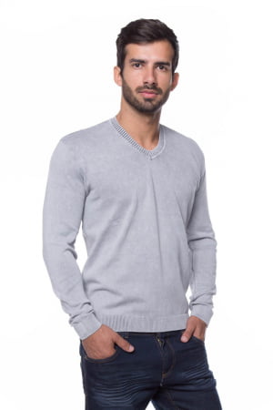 SUÉTER BASIC V STONE GELO SUÉTER BASIC V STONE GELO
