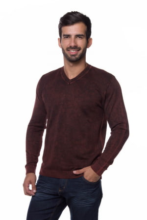 SUÉTER BASIC V STONE VERMELHO SUÉTER BASIC V STONE VERMELHO