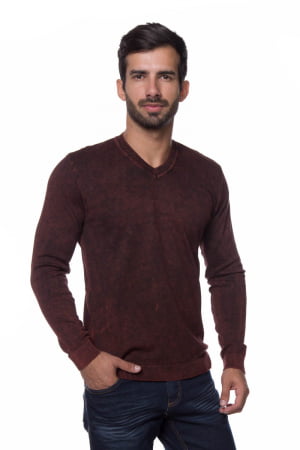 SUÉTER BASIC V STONE VERMELHO SUÉTER BASIC V STONE VERMELHO