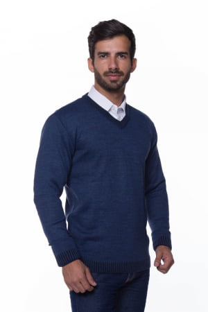 Suéter Básico Wool Azul Suéter Básico Wool Azul